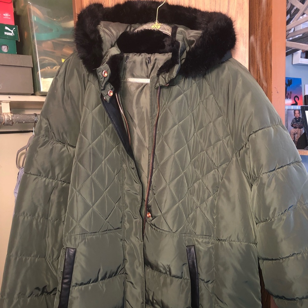 Olive Green Plus size Coat